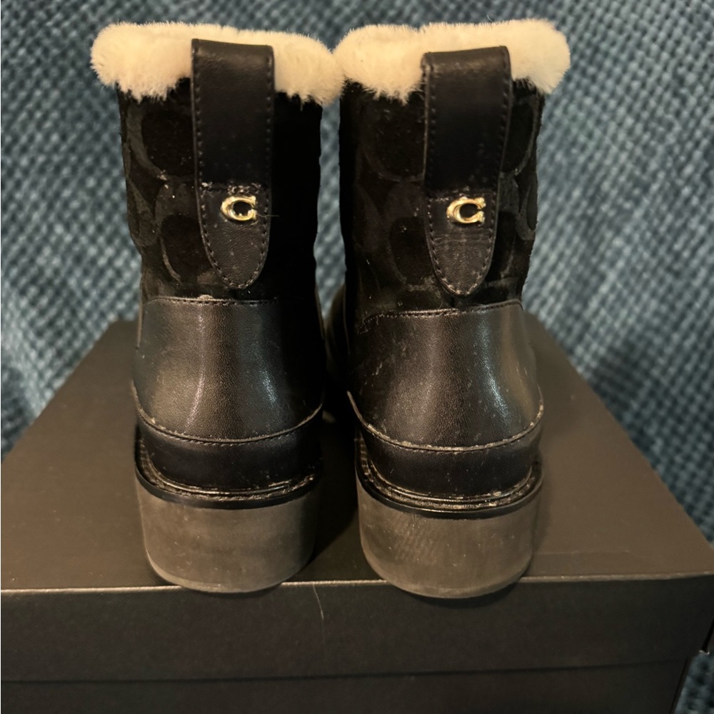 Like New Coach INDI Black Suede Booties - Picture 3 of 7